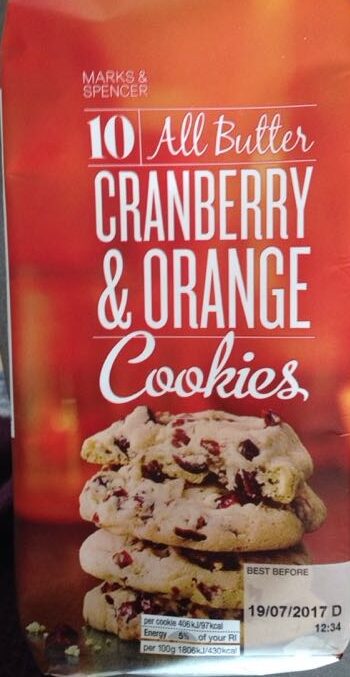 Cranberry & Orange Cookies - Produit - en