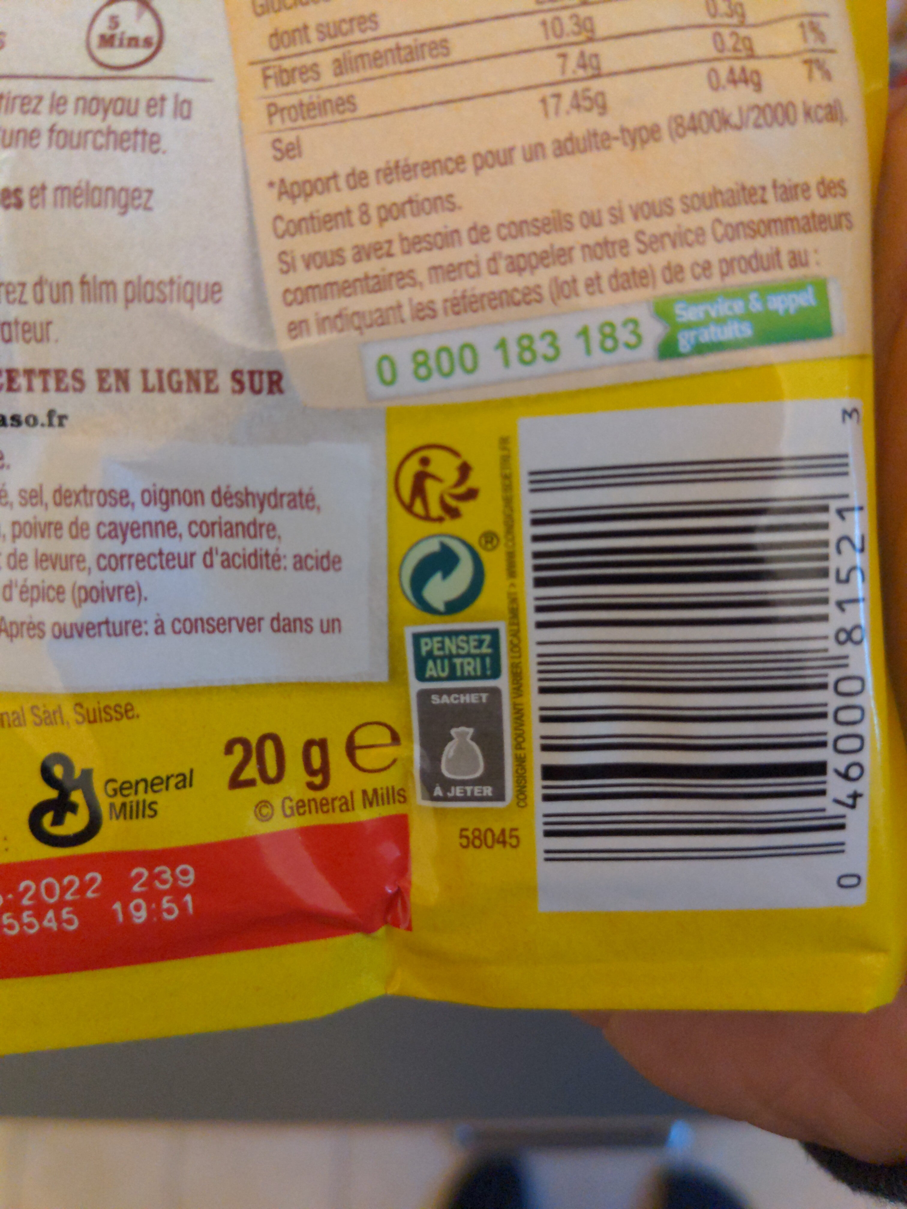 Mélange aux épices pour guacamole - Instruction de recyclage et/ou informations d'emballage - fr