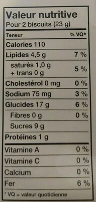 Oreo - Informations nutritionnelles