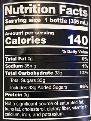 Cane sugar soda - Informations nutritionnelles - en