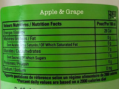 Freez mix Pomme Raisin - Apple Grape - Informations nutritionnelles - fr