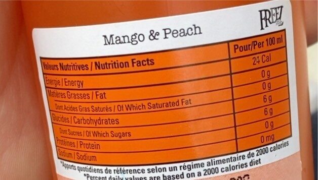Freez Mango 275ml X - Informations nutritionnelles - fr