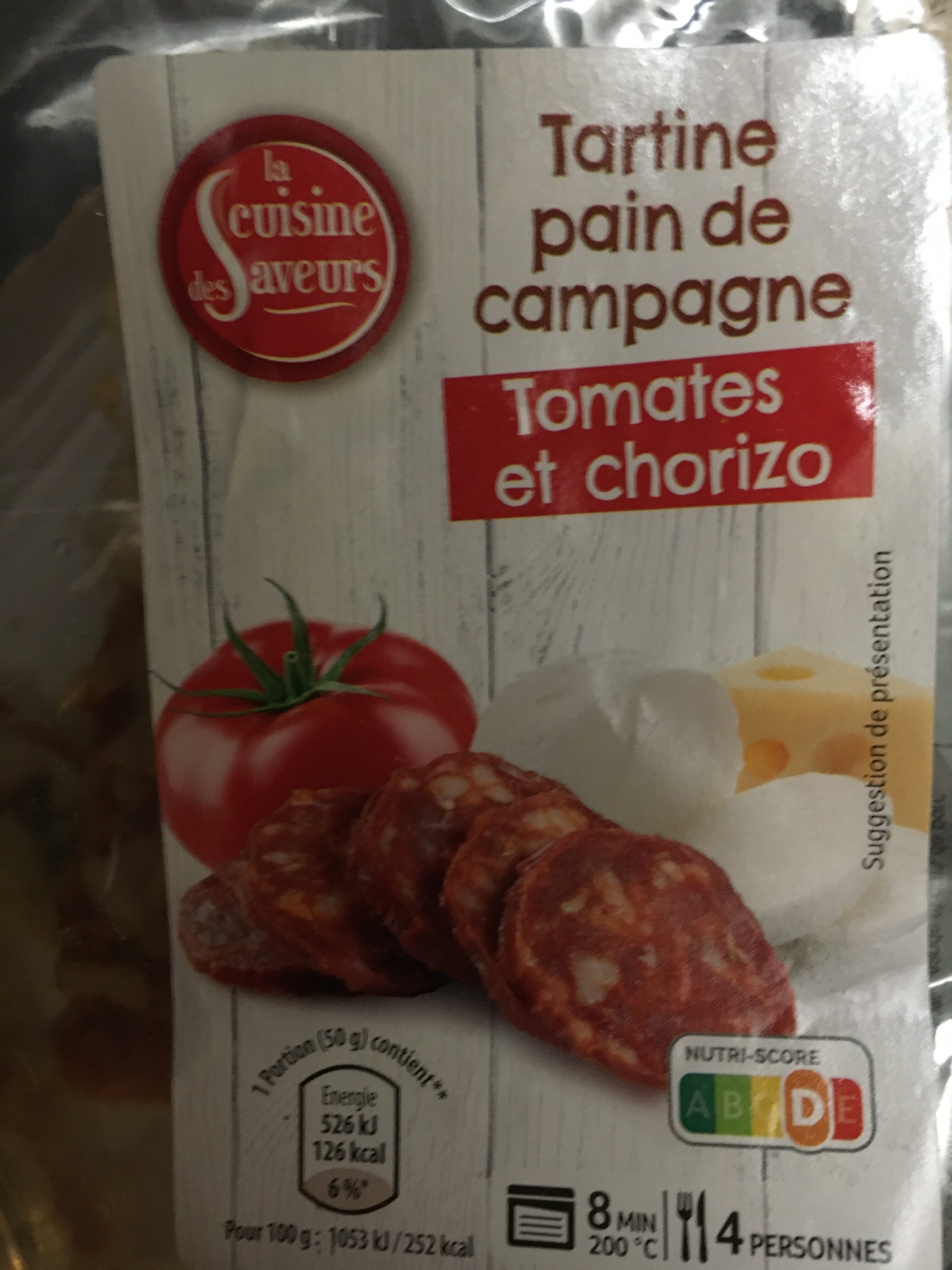 Tartine pain de campagne tomates et chorizo - Produit - fr