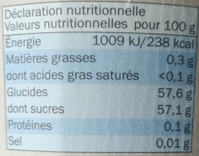 Confiture extra myrtilles - Informations nutritionnelles - fr