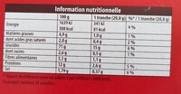 Pain grillé au blé complet - Tableau nutritionnel - fr