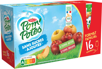 POM'POTES (Sans sucres ajoutés) Pomme/Pomme Brugnon  Format Familial - Produit - fr