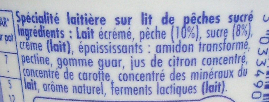 Danio Pêche (2,4 % MG) - Ingrédients - fr