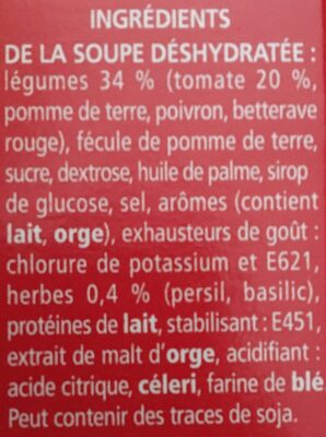 Velouté Tomates - Ingrédients - fr