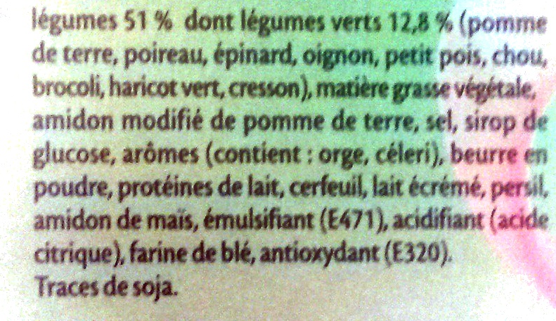 Mouliné 7 légumes verts - Ingrédients - fr