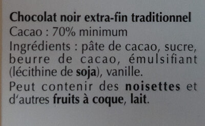 Doux Doux 70% cacao - Ingrédients - fr
