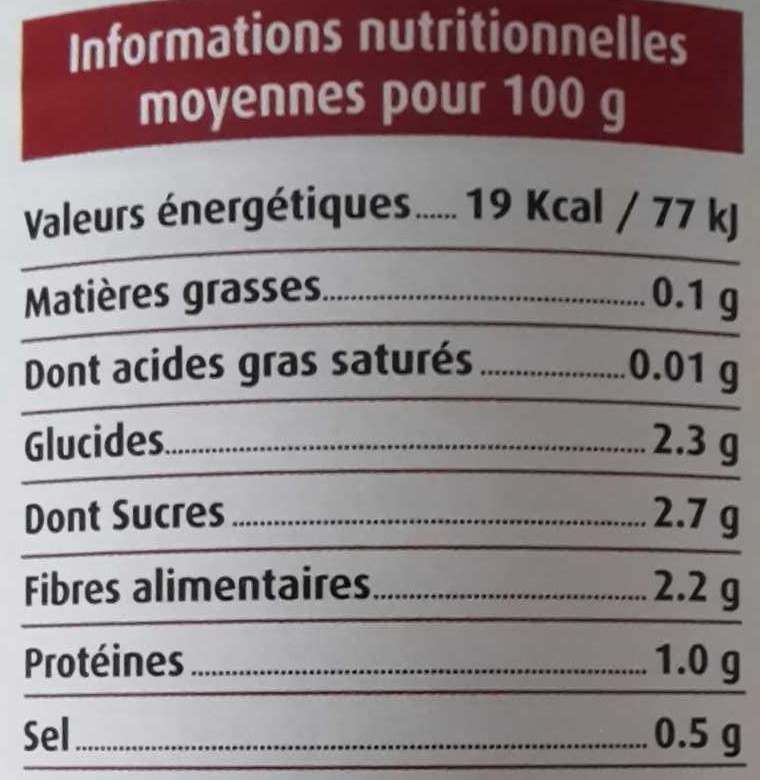 tomates entières pelées au jus - Informations nutritionnelles - fr