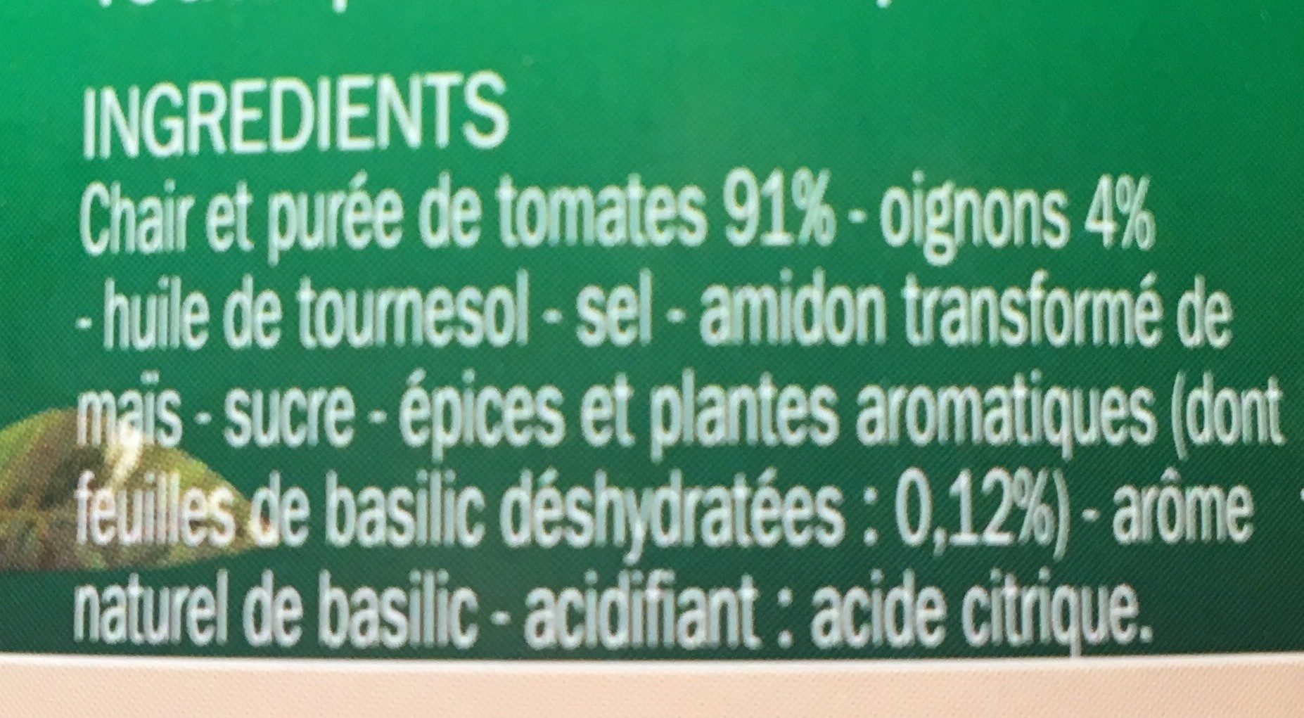 Chair de Tomate au basilic - Ingrédients - fr