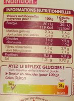 Galettes de son d'avoine saveur vanillée - Tableau nutritionnel - fr