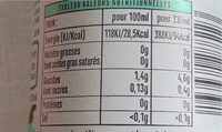 Hard Seltzer saveur citron vert, menthe, fleur de sureau - Informations nutritionnelles - fr