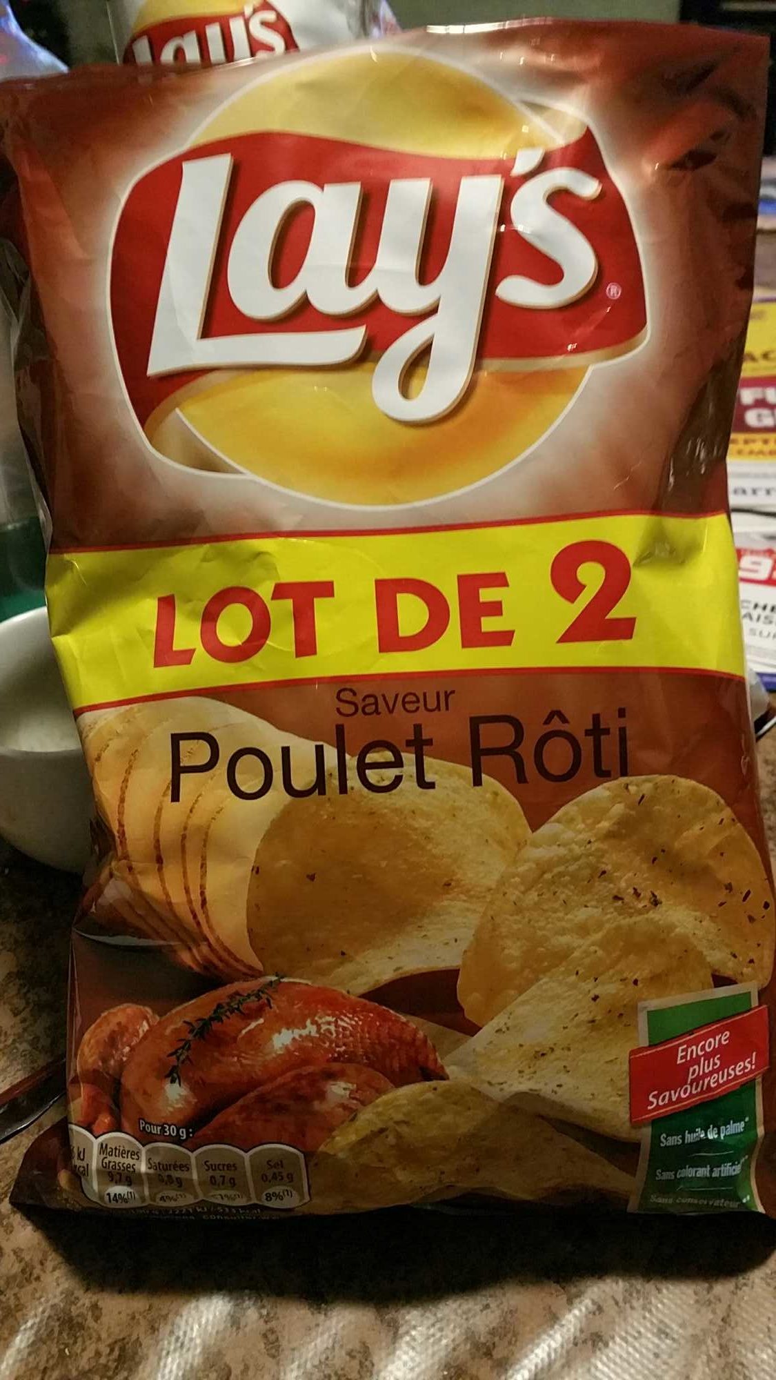 Lay's saveur poulet rôti lot de 2 x 130 g - Produit - fr