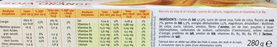 Biscuit soja orange - Informations nutritionnelles - fr