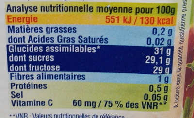 Confiture fructose fraise - Informations nutritionnelles - fr