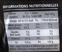 Comté AOP affiné 12 mois minimum - Informations nutritionnelles - fr