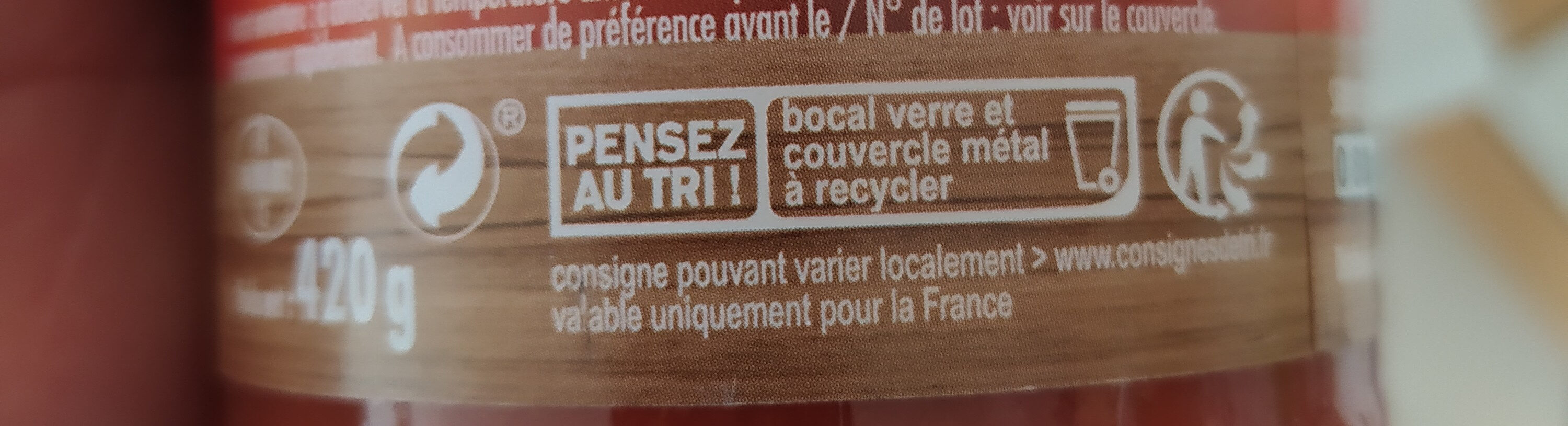 Sauce Bolognaise - Instruction de recyclage et/ou informations d'emballage - fr