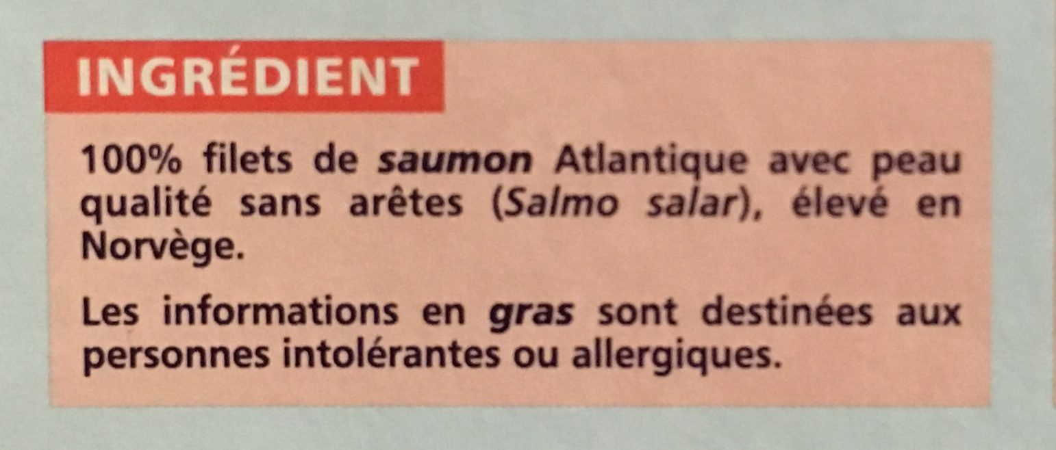 Pavé de saumon atlantique - Ingrédients - fr