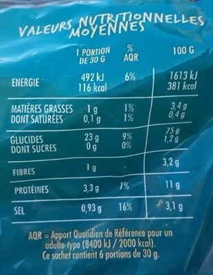 Bretzels Salés - Informations nutritionnelles - fr