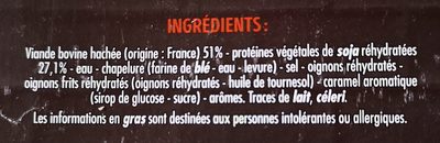30 boulettes au boeuf - Préparation de viande bovine hachée (51%) avec protéines végétales - Ingrédients - fr