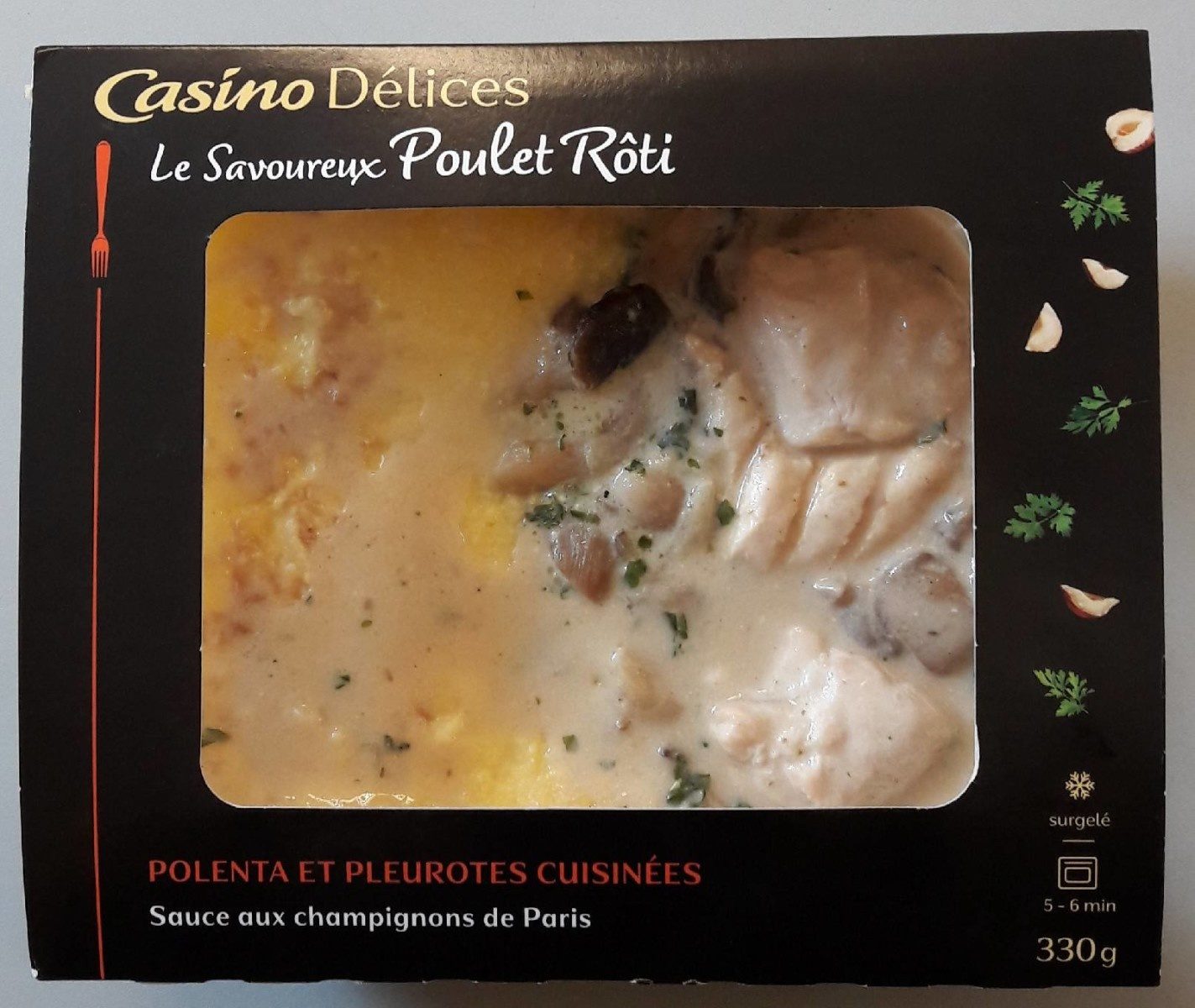 Le savoureux Poulet rôti polenta et pleurotes cuisinées - Sauce aux champignons de Paris - Produit - fr