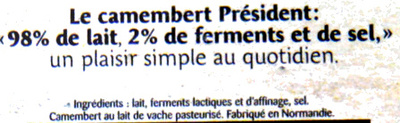 Camembert - Ingrédients - fr