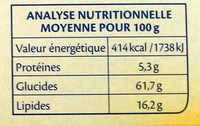 Bjorg - fourrés myrtilles bio - Informations nutritionnelles - fr
