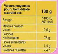 Basmati - Informations nutritionnelles - fr