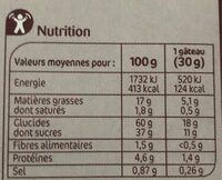 Mini pocket fourrage au chocolat - Informations nutritionnelles - fr