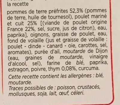 Poulet et pommes de terre fondantes - Ingrédients - fr