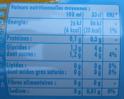 Orangina Light - Informations nutritionnelles - fr