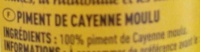 Piment de Cayenne moulu - Ingrédients - fr