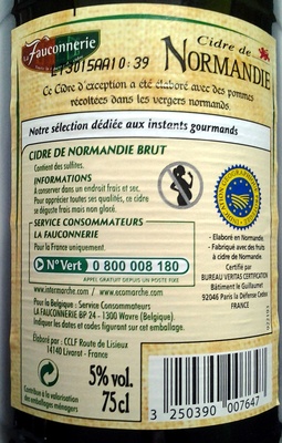 Cidre de Normandie - Ingrédients - fr