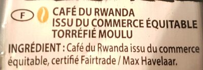Café moulu Rwanda intense et boisé - Ingrédients - fr