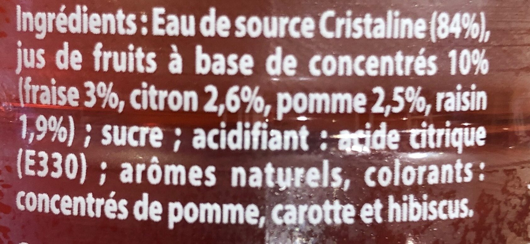 Cristaline Fraise 🍓 - Ingrédients - fr