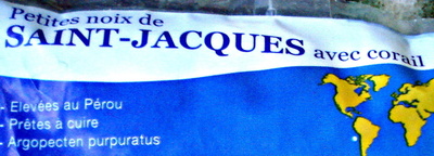 Petites noix de Saint-Jacques avec corail surgelées - Ingrédients - fr