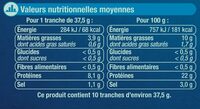 Saumon Atlantique Norvège fumé - Tableau nutritionnel - fr