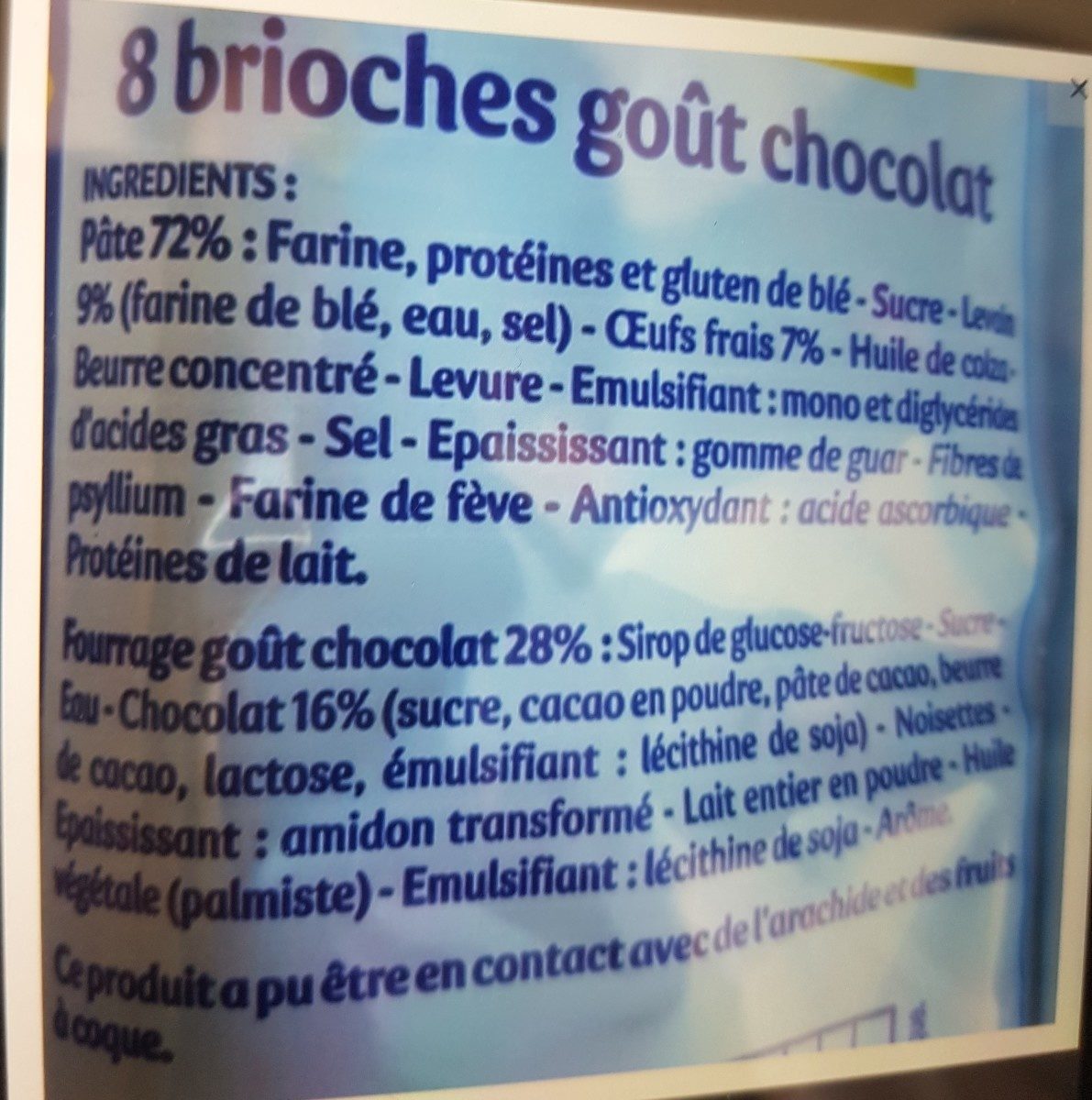 Pitch - 8 brioches goût chocolat - Ingrédients - fr