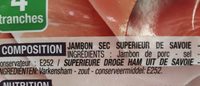 Jambon sec de savoie - Ingrédients - fr