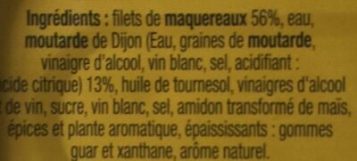 Filets de maquereaux à la moutarde de Dijon - Ingrédients - fr
