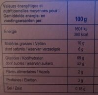 Génoises SAVEUR CERISE - Informations nutritionnelles - fr