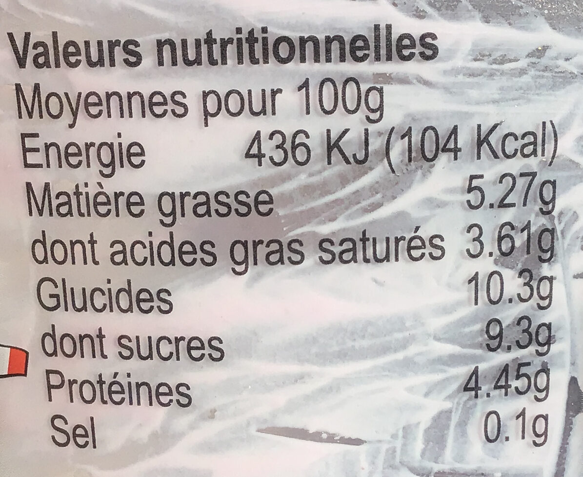 Fromage blanc battu myrtille - Informations nutritionnelles - fr