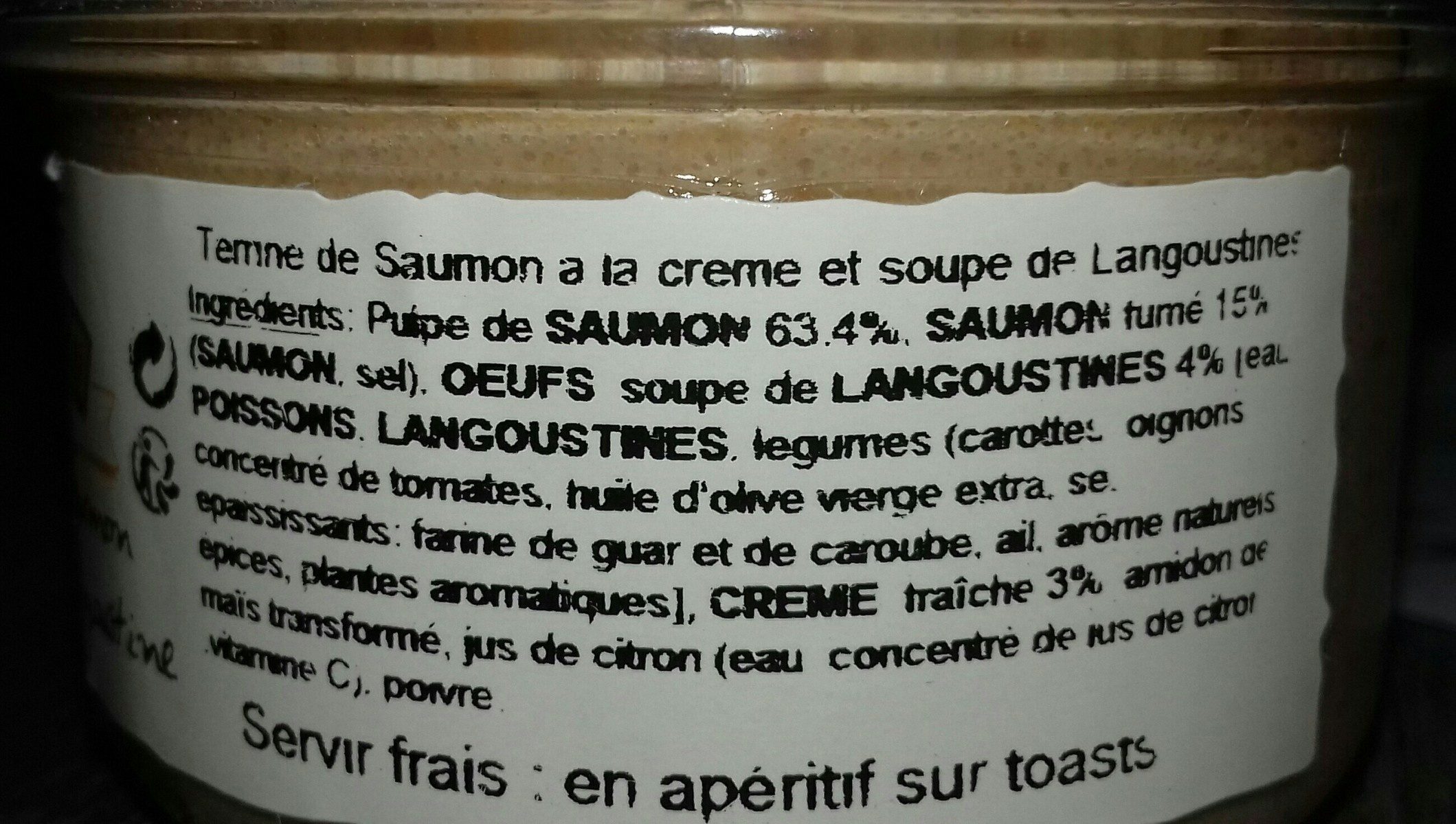 Tartinade de saumon au suprême de langoustine - Ingrédients - fr
