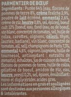 Le Parmentier de Boeuf Charolais purée à la crème fraîche - Ingrédients - fr
