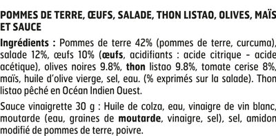 SALAD JAR - La Nicoise - Thon, pommes de terre, oeufs, maïs, olives, sauce vinaigrette - Ingrédients - fr