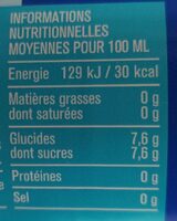 Limonade - Informations nutritionnelles - fr