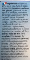 Paul & Louise Barquette Paella Poulet et Fruits de Mer 300 g - Ingrédients - fr