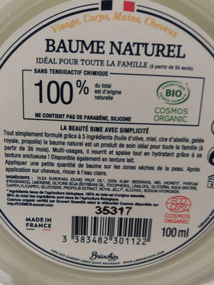 baume naturel - Ingrédients - fr